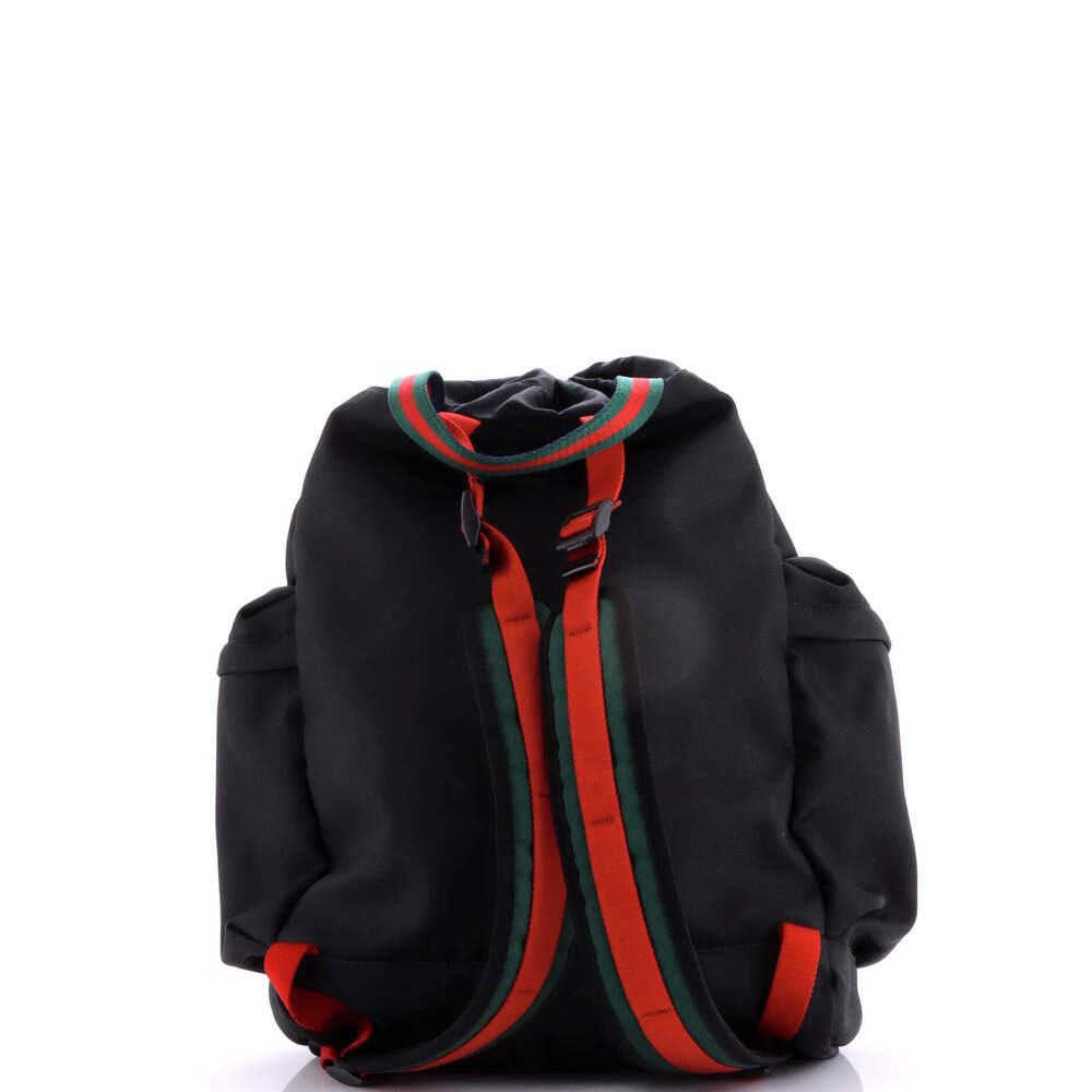 Gucci Large Animalier Web Drawstring Backpack Tec… - image 3